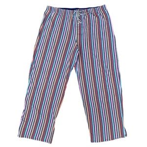 Liz Claiborne Axcess Pink, Red & Blue Stripe Drawstring Waist Pajama Pants 1X
